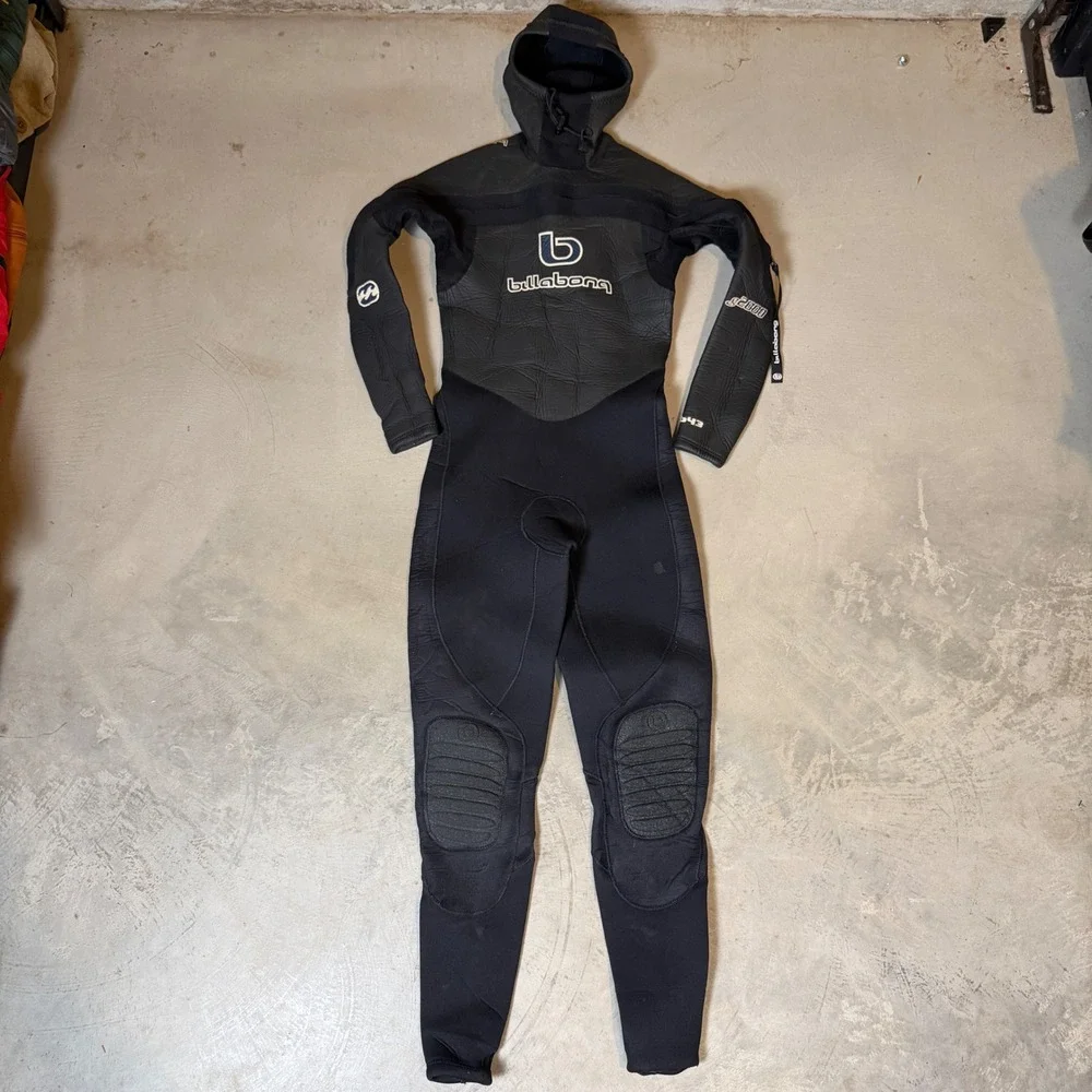 Billabong G2000 5/4/3 Hooded Wetsuit Mens Small Black Full Body Scuba Surf Suit